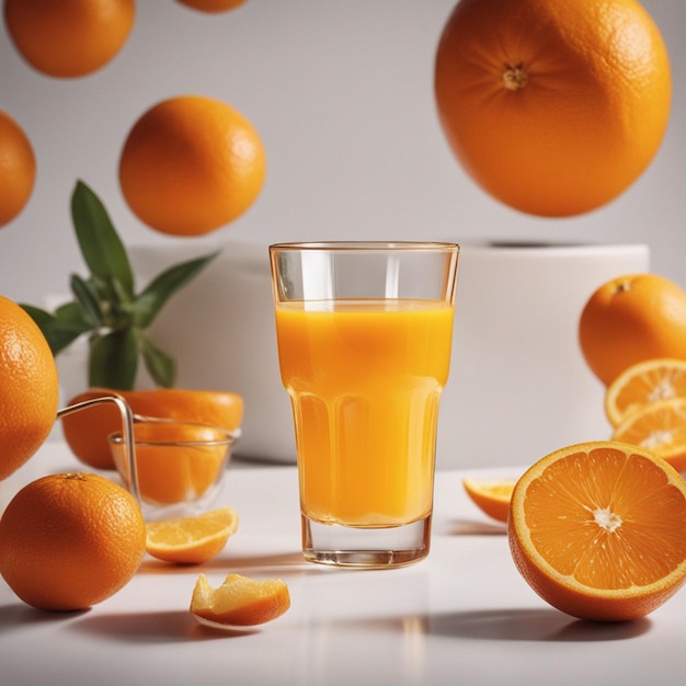 Une délicieuse photographie au verre de jus d'orange