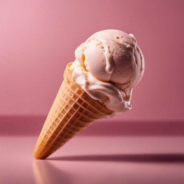 Une délicieuse photographie de crème glacée avec l'arrière-plan de la cuisine