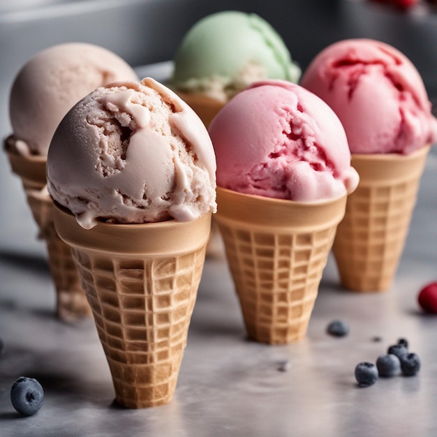 Une délicieuse photographie de glace avec fond de cuisine