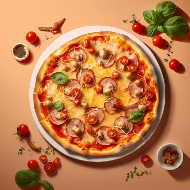 Délicieuse pizza au fromage cinématographique nourriture générative ai