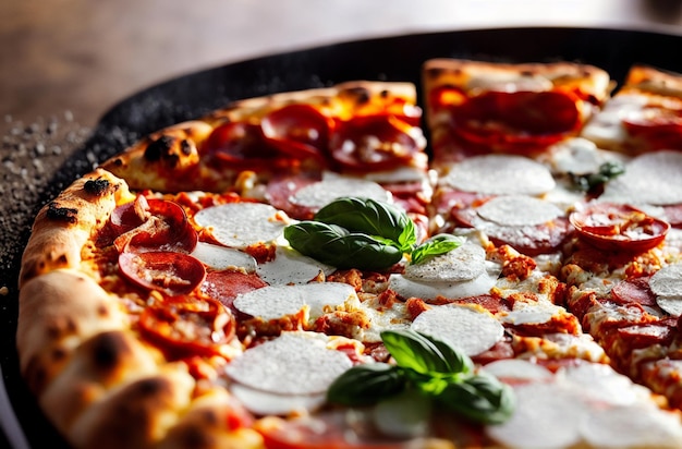Délicieuse pizza au pepperoni AI générative