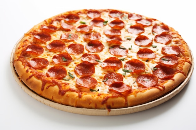 Une délicieuse pizza au pepperoni avec une croûte croustillante