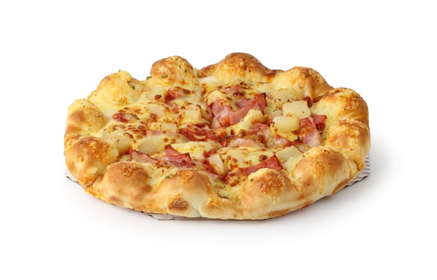 Délicieuse pizza isolé sur fond blanc avec Clipping Path