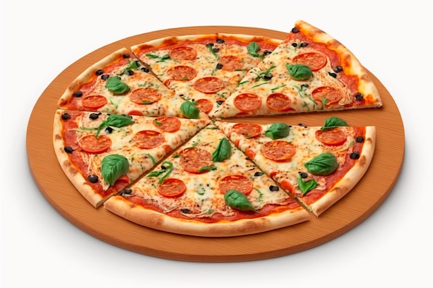 Délicieuse pizza italienne isolée sur fond blanc