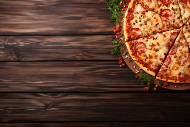 Photo une délicieuse pizza sur une table en bois