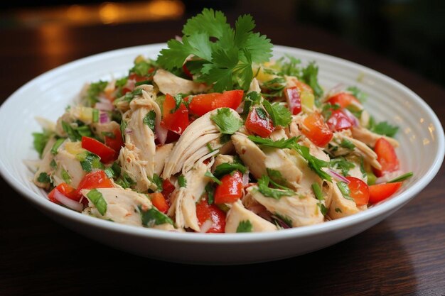 Une délicieuse salade de poulet exotique