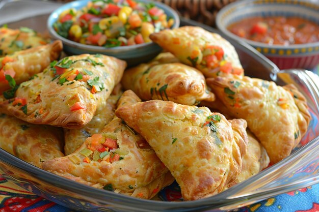 Une délicieuse samosa végétarienne aux épices aromatiques