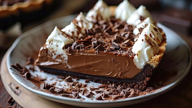 Une délicieuse tarte au chocolat sur une assiette Un dessert tentant pour satisfaire votre goût pour le sucré