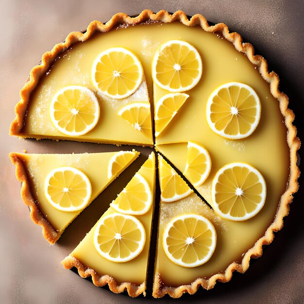 Délicieuse tarte au citron faite maison Art génératif par AI