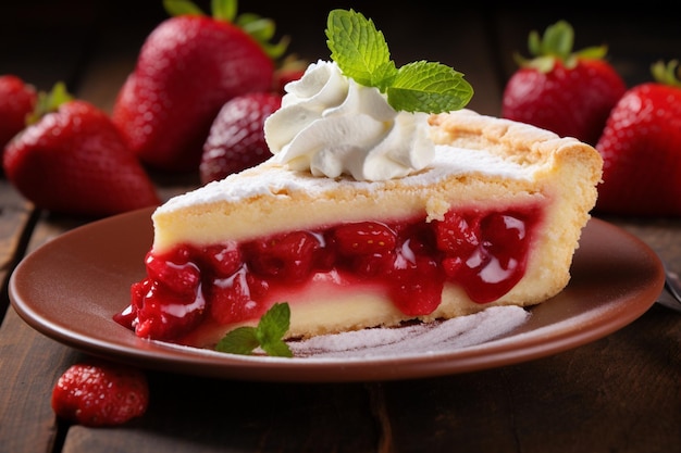 Une délicieuse tarte aux fraises.