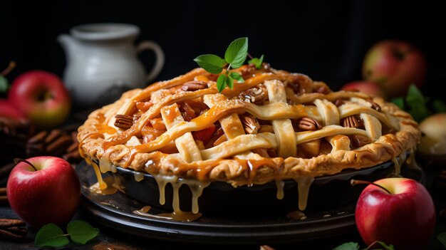 Une délicieuse tarte aux pommes.