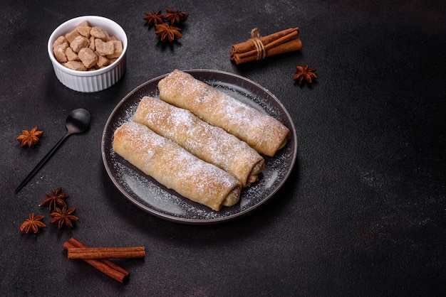 Délicieuse vertuta sucrée fraîche à la pomme Pâtisseries maison