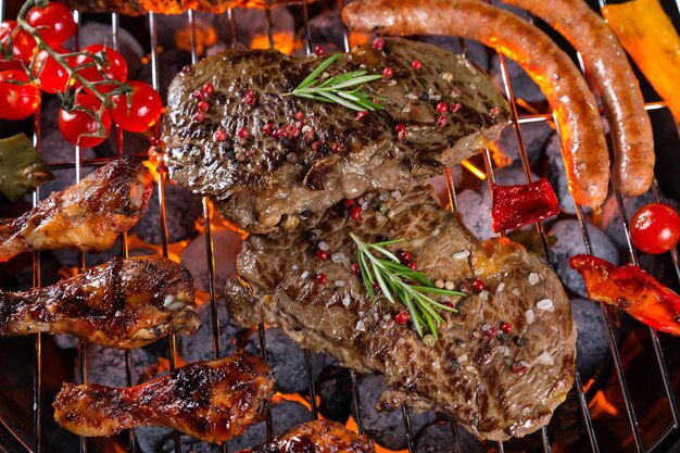 Photo une délicieuse viande grillée .