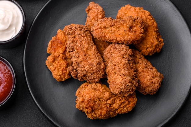 Délicieuses ailes de poulet panées croustillantes grillées aux épices et herbes