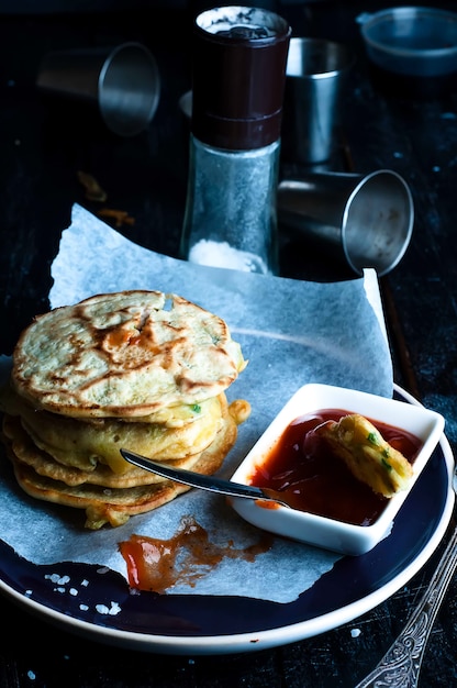 De délicieuses crêpes servies dans l&#39;assiette