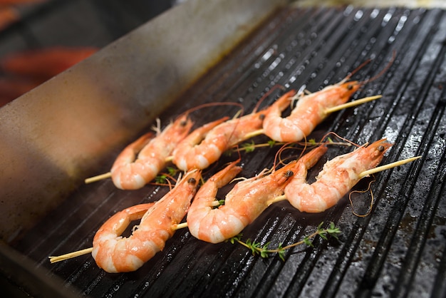 Délicieuses crevettes grillées