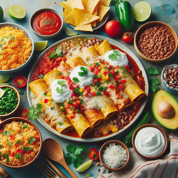 Des délicieuses enchiladas mexicaines.