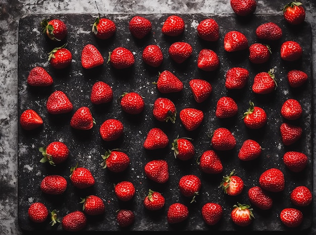 délicieuses fraises sur fond sombre génération Ai