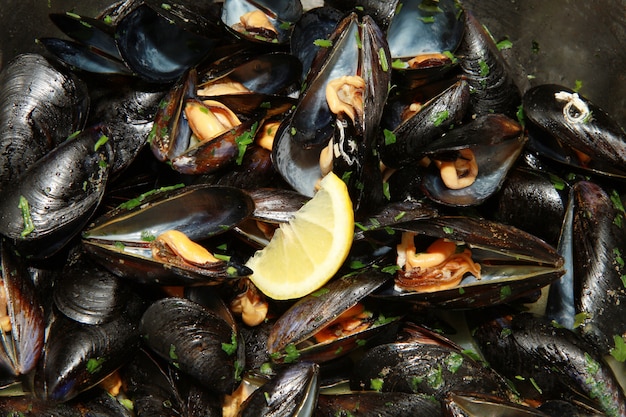 délicieuses moules cuites au citron