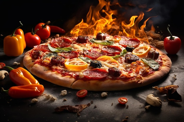 Délicieuses pizzas Photographie culinaire AI générative
