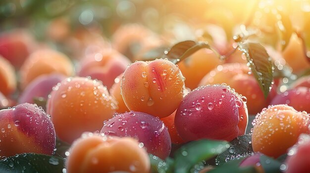 Un délicieux abricot sur un fond d'abricots