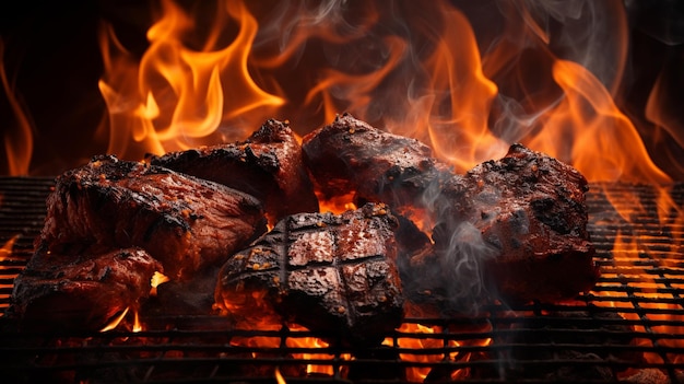 un délicieux barbecue de viande au barbecue