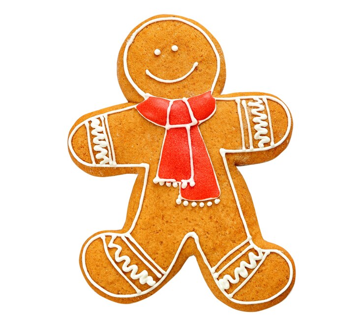 Photo délicieux biscuit de noël sur fond blanc