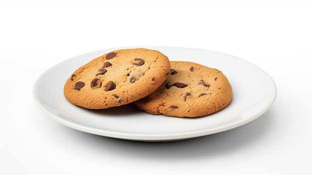 Des délicieux biscuits au chocolat sur un paysage blanc