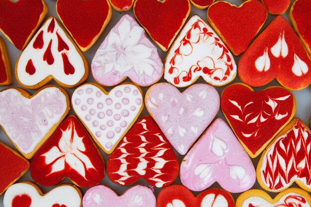 Délicieux biscuits en forme de coeur