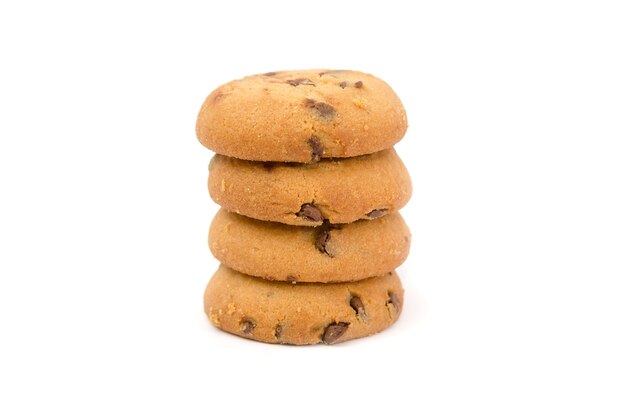 délicieux biscuits sablés sur fond blanc