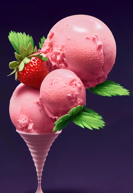 Un délicieux bol de glace à la fraise 002