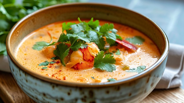 Un délicieux bol de soupe de homard