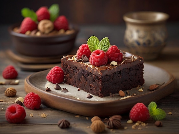 Photo des délicieux brownies au chocolat