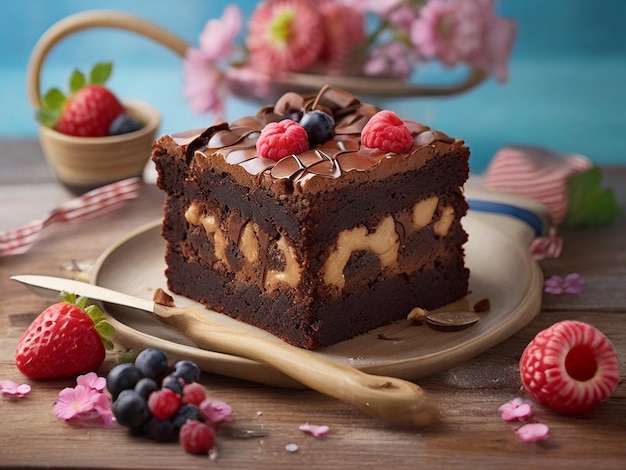 Photo des délicieux brownies au chocolat