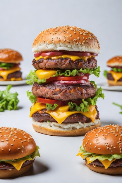 délicieux burger de bœuf au fromage et à la tomate