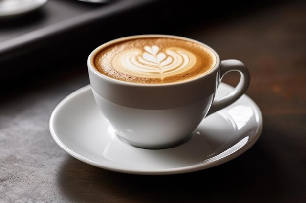 Un délicieux café chaud dans une tasse sur la table.