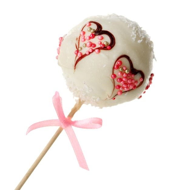 Délicieux cake pop, isolé sur blanc