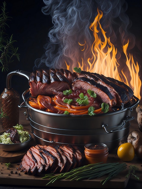 Délicieux chachlik de viande barbecue sur des brochettes en métal Photo gratuite