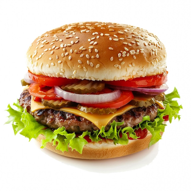 Délicieux cheeseburger frais avec un vieux fond gris Cuisine américaine fraîche