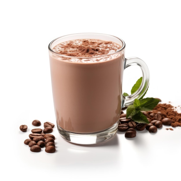 Délicieux chocolat chaud dans de la verrerie scientifique généré par l'IA