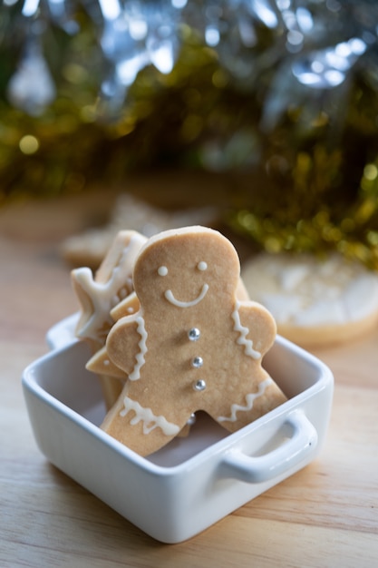 Photo délicieux cookies fantaisie pour la fête de noël