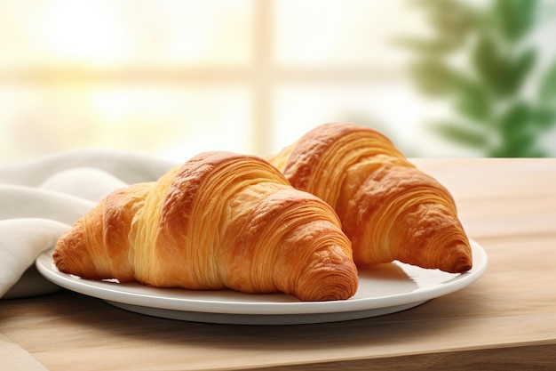 Délicieux croissant croustillant Generative AI