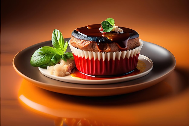 Un délicieux cupcake avec des baies rouges.