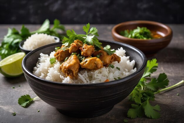 Un délicieux curry de poulet avec du riz