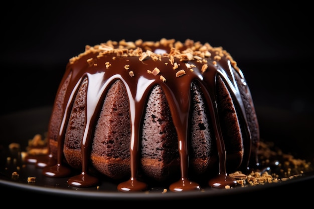 Délicieux dessert garni de gâteau au chocolat