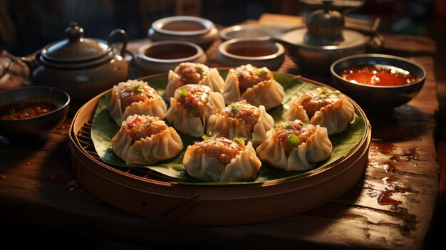 Un délicieux dimsum de poulet