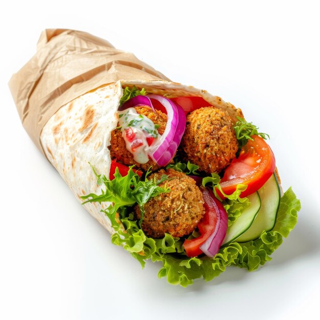 Photo un délicieux emballage débordant de boulettes de viande juteuses et de légumes colorés