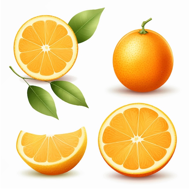 Un délicieux ensemble mûr d'oranges illustration de fruits tranchés