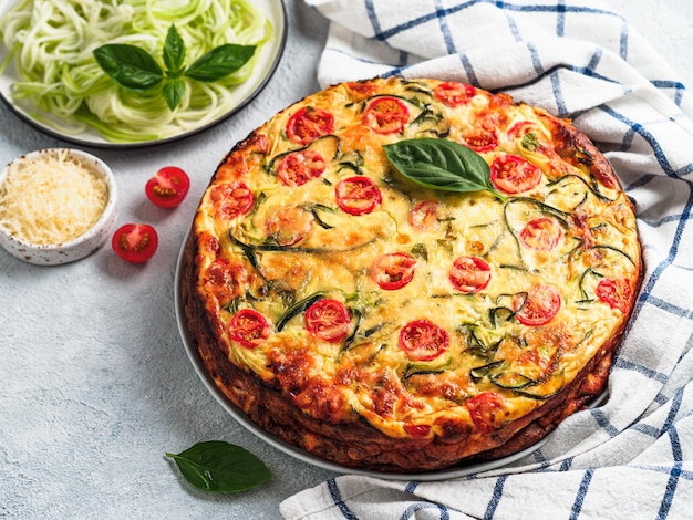 Délicieux espace de copie de tarte aux courgettes