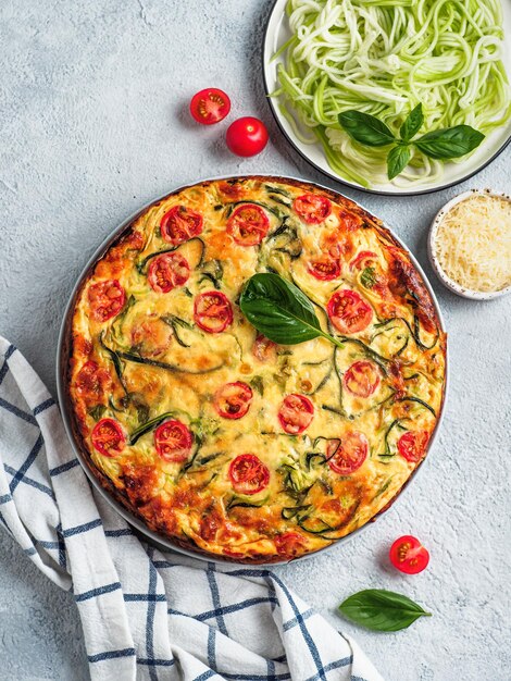 Délicieux espace de copie de tarte aux courgettes